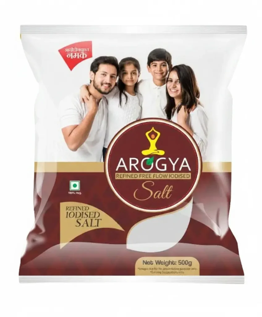 Arogya Salt Bajaj Iodized Table Salt — FSSAI certified free flow refined salt, 25 kg and 50 kg bags, Gujarat India