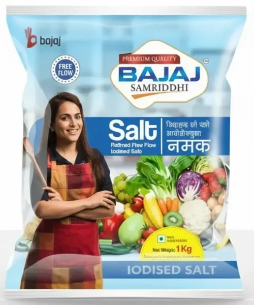 Bajaj Samriddhi refined salt — 1 kg family pack, contract manufactured in Gandhidham