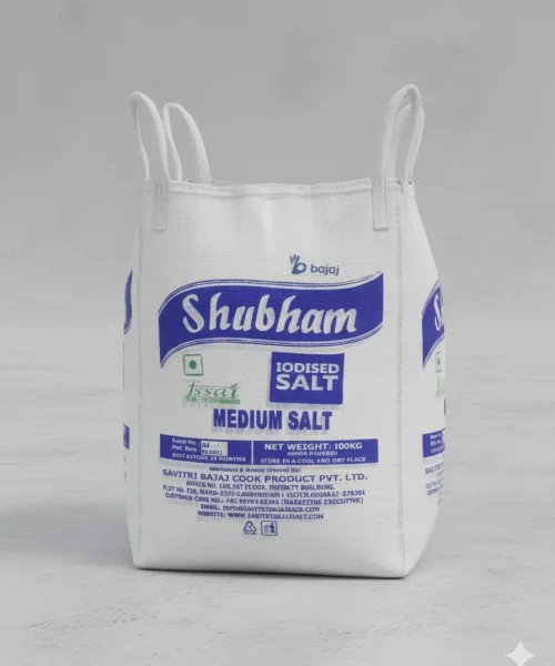 Shubham Refined Free Flow Salt for Industrial Purpose in 1MT bags Bajaj Salt Group Gandhidham Kutch Gujarat