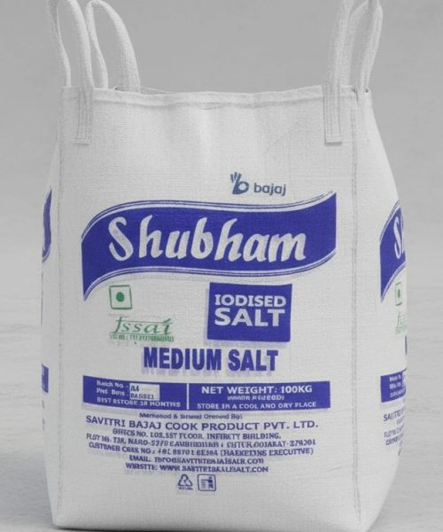 1 MT jumbo bag salt — bulk export packaging available through Bajaj Salt Group contract manufacturing